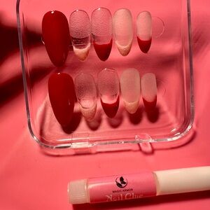Red Nail Glue Set